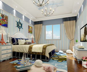European Style Children’s Room 3D Asset | Complete Interior Set