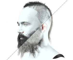 Berber Male Hair - Messy Long Beard Mustache