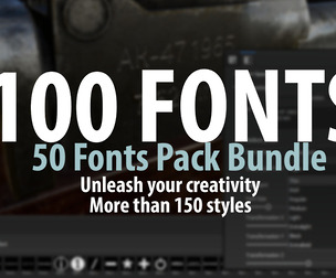100 Fonts Pack Bundle | Substance Painter