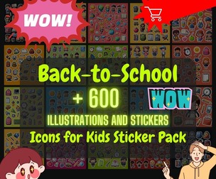 more than 600 Sticker Pack Back-to-School