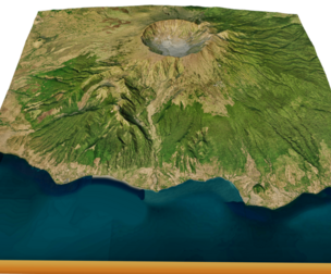 Mount Tambora 3d terrain model