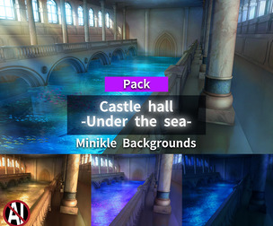 2D Castle hall Backgrounds pack -Fantasy07