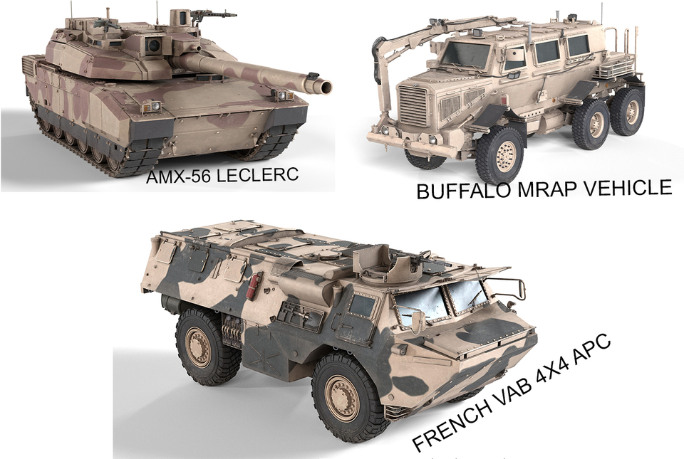 5 Military Vehicles Collection v12