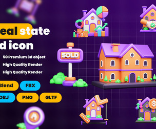 Real State 3d Illustration  Icon Pack