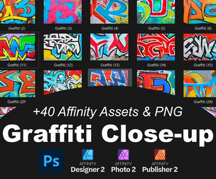 Graffiti Close Up +40 Affinity & Photoshop Assets