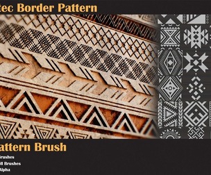 100 Aztec Border Pattern and Brush