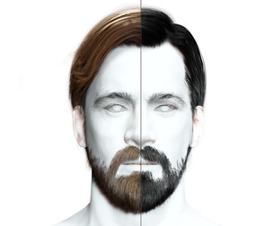 Classic Side Part Hair - Mustache - Beard
