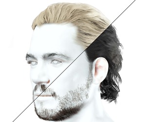 Slicked-Back Man Hair