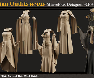 5 Egyptian Outfit-MD-Clo3d-ZPRJ-OBJ-FBX