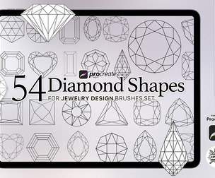 54 Procreate diamond Shapes brashes