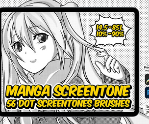 MANGA SCREENTONE Halftones Brushes