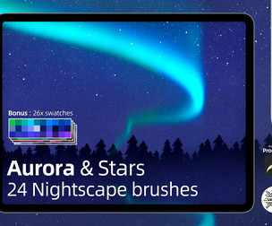 Aurora & stars brushes for procreate