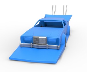 Shell and wheels Bosozoku style car 1:25