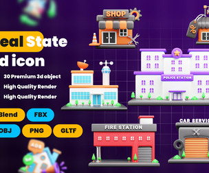 Real State 3d Illustration  Icon Pack