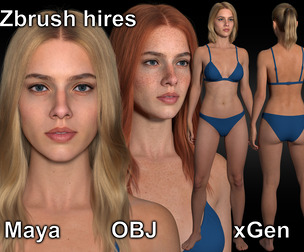 Full body caucasian female 3d model