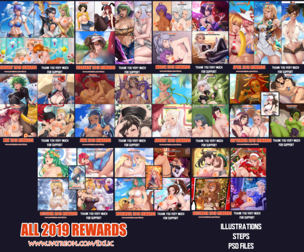 All 2019 rewards + psd files