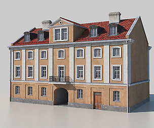 Classic european tenement facade 03