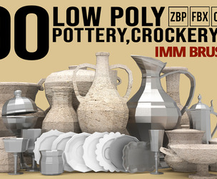 90 utensil, crockery pottery imm Zbrush set