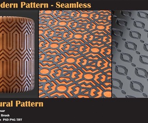 100 Modern Seamless Pattern and Brush