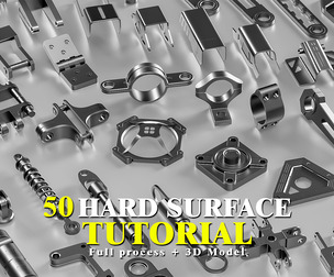 50 Hard surface kitbash + Full Process Tutorial