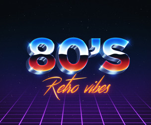 3D 80s Retro Vibes. PSD fully editable text effect
