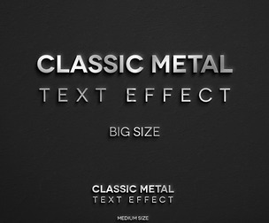 3D Classic Metal. PSD fully editable text effect