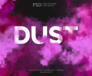 3D Dust. PSD fully editable text effect