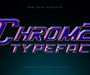 Chrome Typerace. PSD fully editable text effect