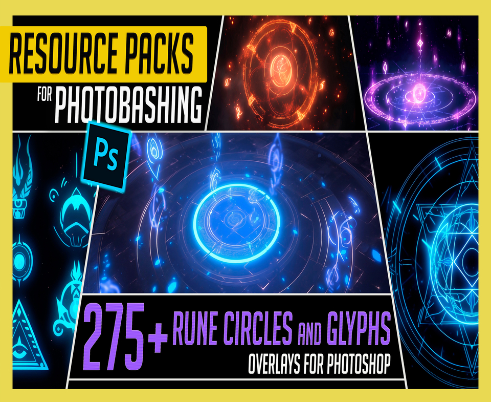 275+ Magic Rune Circles and Glyphs Overlay Effects