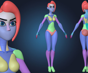 Stylized Female Basemesh Anatomy Blockout