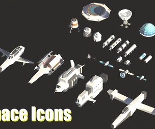 Space Icons Low-poly