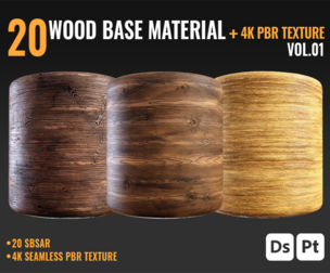 20 WOOD BASE MATERIAL & PBR TEXTURE - VOL 01