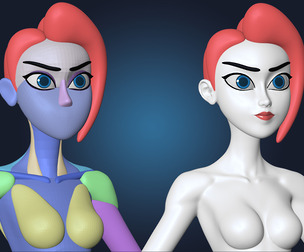 Stylized Female Basemesh PLUS Anatomy Blockout