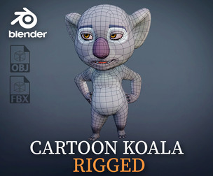Cartoon koala Rigged Low-poly 3D model