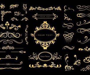 Golden Ornament Collectio,  Luxury Border Elements
