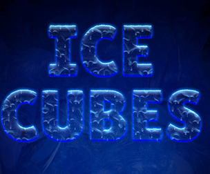 3D Ice Cubes PSD fully editable text effect