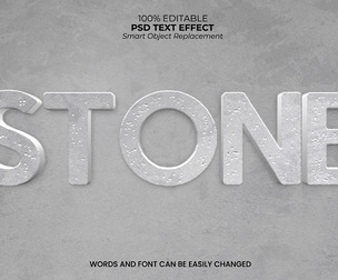 3D Stone PSD fully editable text effect