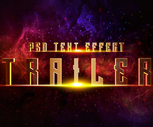 3D Trailer PSD fully editable text effect