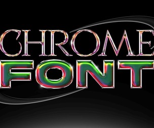 Abstract Chrome PSD fully editable text effect