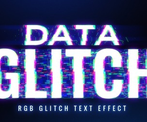 Data Glitch PSD fully editable text effect