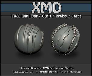 Free ZBrush IMM Hair Brushes 01