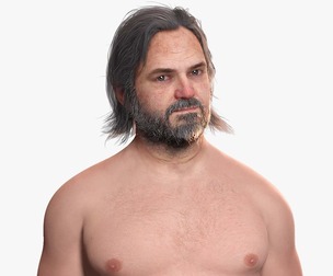Realistic Fat Old Man Mid Age