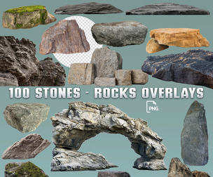 100 Stones PNG, Rock Cliff, Boulder