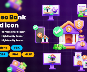 Neo Bank 3d Illustration  Icon Pack