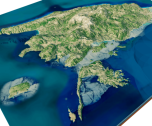 Lefkada island 3d model terrain