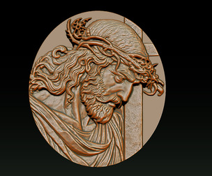 Jesus Face Bas Relief
