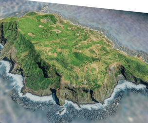 Pitcairn Island 3d model terrain