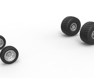 Wheel set of 2wd Pulling truck 1:25