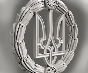 Trident coat of arms of Ukraine for cnc machine
