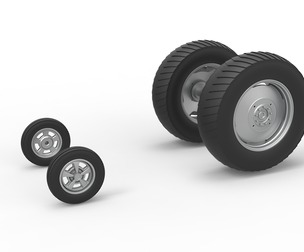 Wheel set of Small block Pulling tractor 1:25